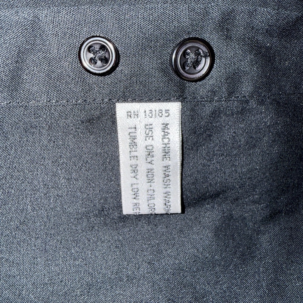 Men's Pierre Cardin Long Sleeve Button Up Dress Shirt Black Size 15.5x32/33 - Picture 4 of 6